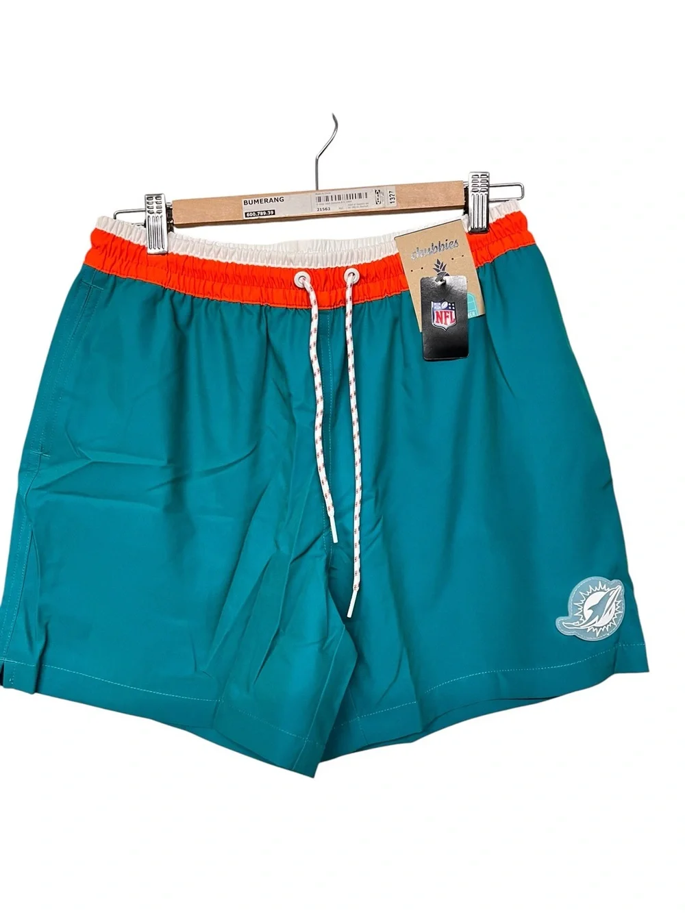 New Chubbies Miami Dolphins NFL Lined 5.5” Swim Trunks Shorts‎
